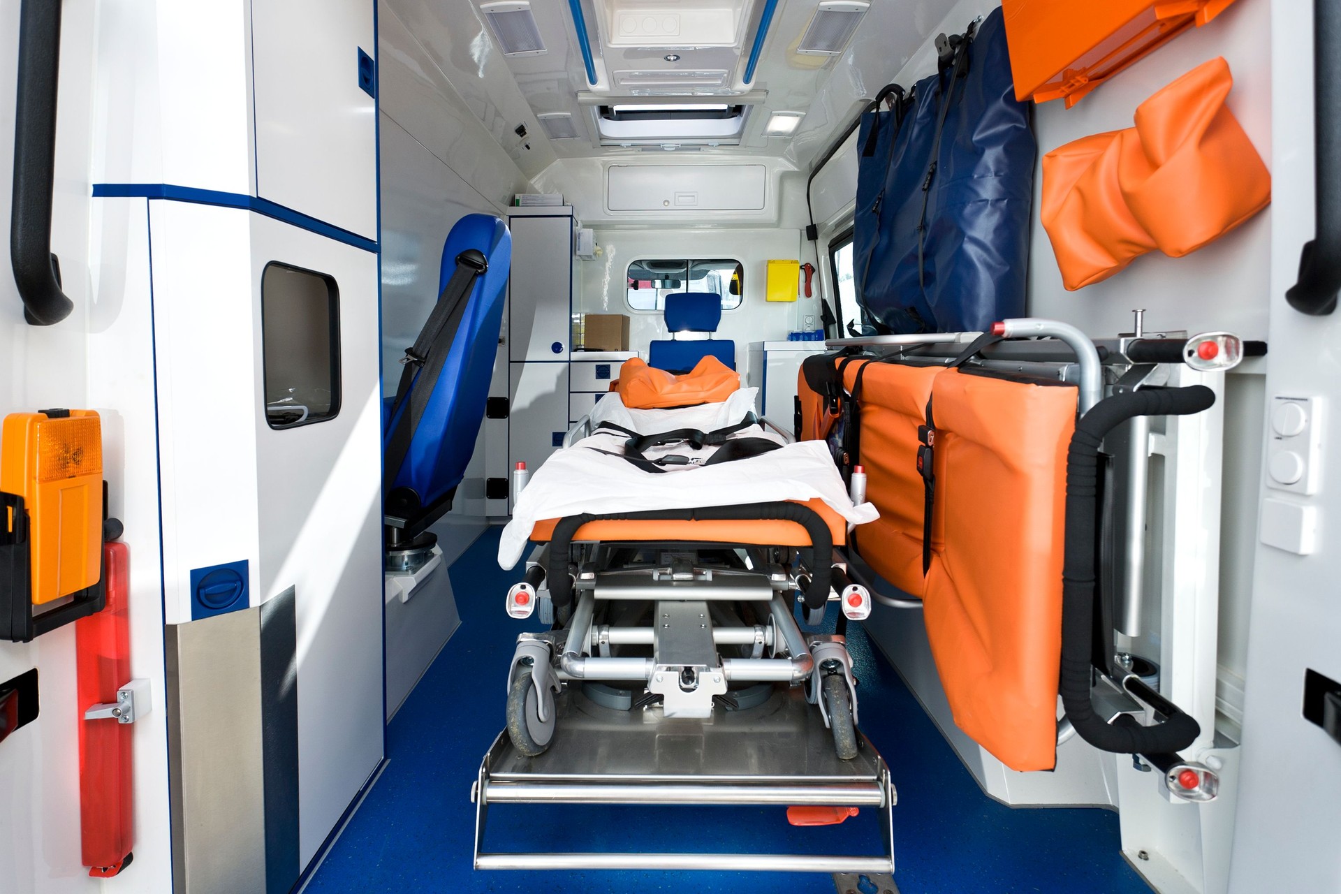 Interior view of a modern ambulance